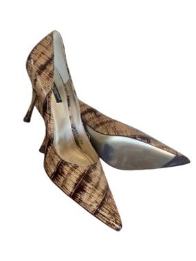 Dolce & Gabbana Brown Patterned Pointed-Toe Stiletto Pumps